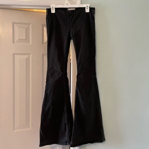 Free People black denim flare pants